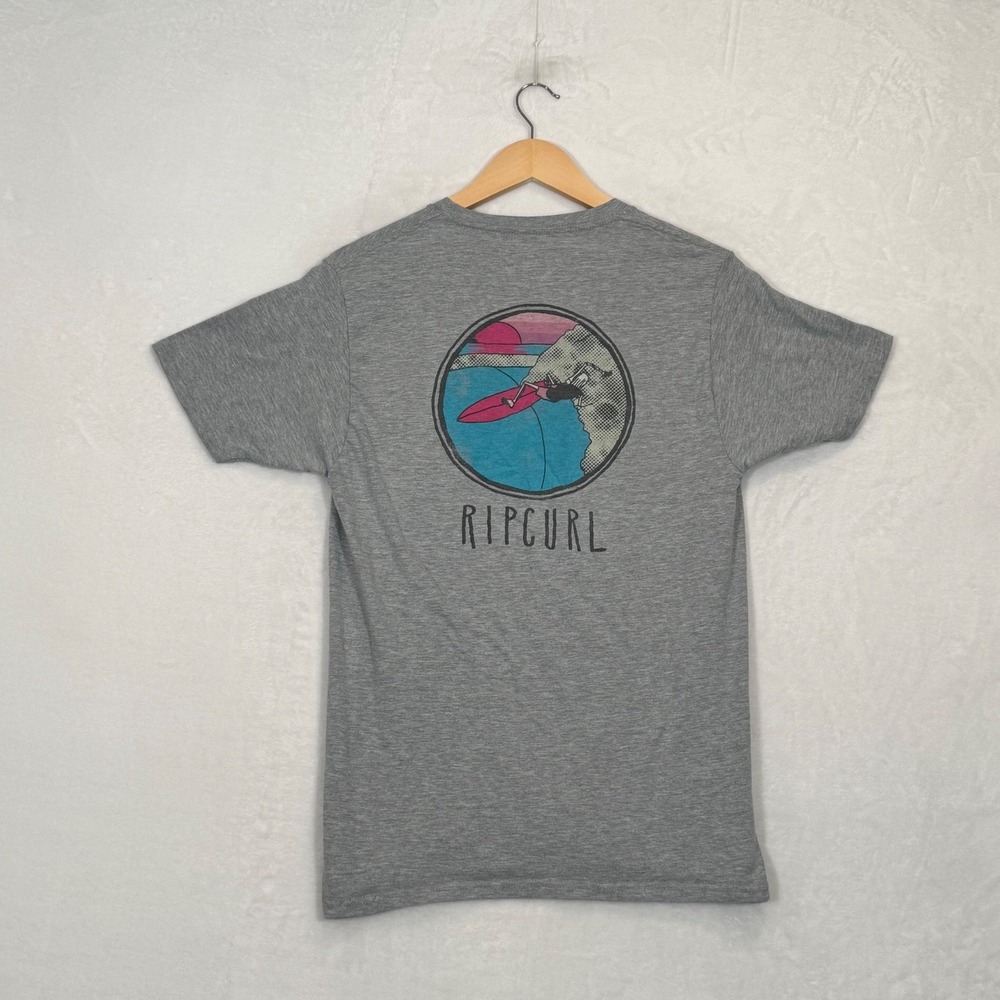 Rip Curl‎ Grey Skeleton Surfer Graphic T-Shirt Medium